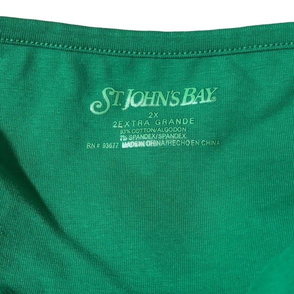 NWT St. John’s Bay Green Lace Trim Tank Top Women’s Size 2X Shelf Bra Y2K Casual - Picture 9 of 13